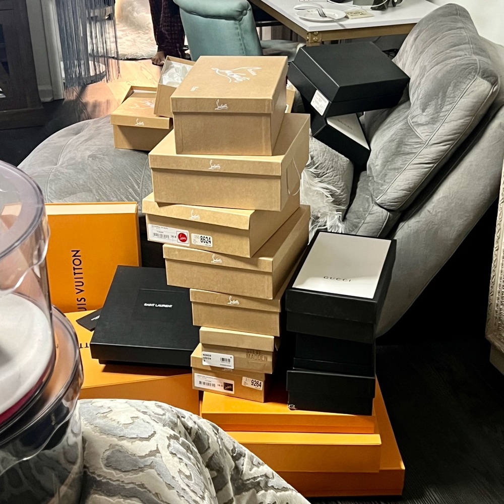 Authentic Louboutin,Chanel, LV, YSL boxes various sizes